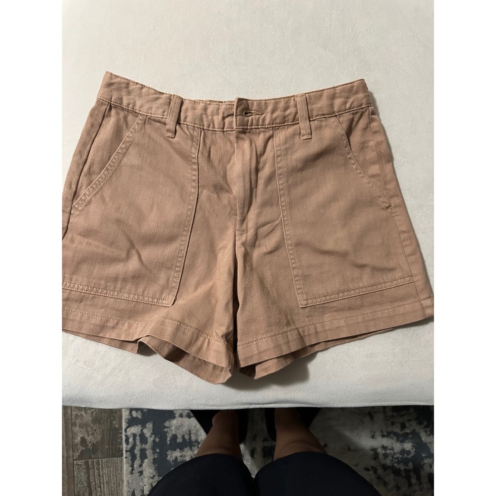 Banana Republic Shorts Womens 4 Tan Good Utility Cotton Denim Patch Pocket